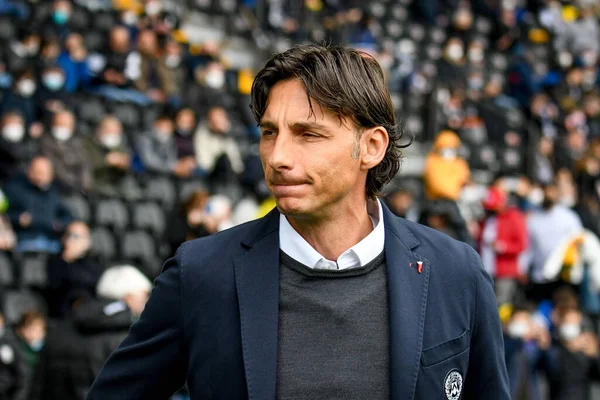 Allenatore Dell Udinese Gabriele Cioffi Ritratto Durante Partita Calcio Della — Foto Stock