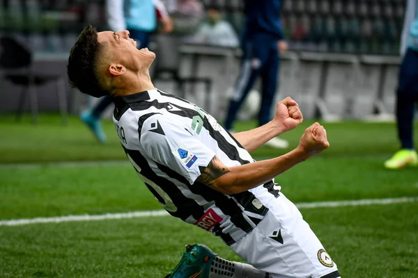 Retrato Nahuel Molina Udinese Celebrando Gol Durante Partido Fútbol Italiano — Foto de Stock