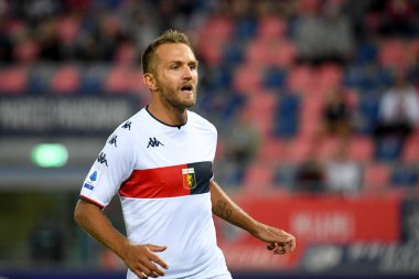 İtalya futbol takımı Serie A maçında Domenico Criscito (Ceneviz) portresi Bologna FC - Cenova CFC maçı Bologna, İtalya 'da Renato Dall' Ara Stadyumu 'nda, 21 Eylül 2021