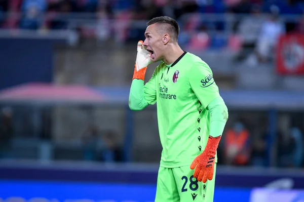 Ritratto Lukasz Skorupski Bologna Durante Partita Calcio Della Serie Bologna — Foto Stock