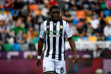 Udinese 'nin İtalyan futbolu Serie A maçındaki Jean-Victor Makengo portresi Udinese Calcio, Friuli - Dacia Arena Stadyumu, 16 Nisan 2022 - Fotoğraf: Ettore Griffon