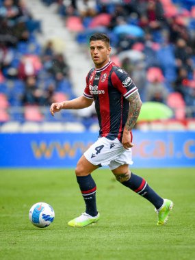 Bologna 'nın Kevin Bonifazi portresi İtalyan futbolu Serie A maçında Bologna FC Udinese Calcio' ya karşı Bologna, İtalya 'da Renato Dall' Ara Stadyumu 'nda, 24 Nisan 2022