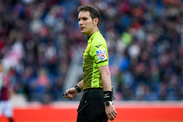 Referee Alberto Santoro Portrait Italian Soccer Serie Match Bologna Udinese — Zdjęcie stockowe