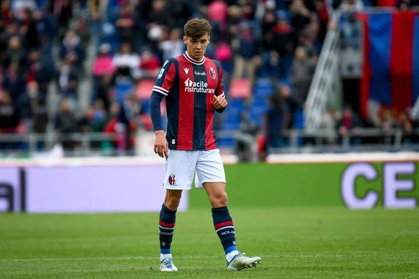 Bologna Aaron Hickey Portrait Italian Soccer Serie Match Bologna Udinese — Foto Stock