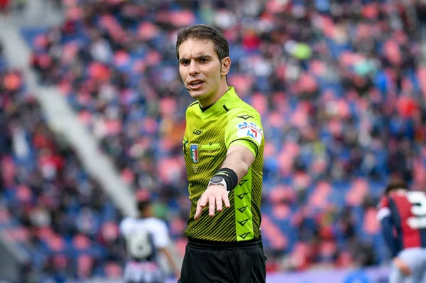 Referee Alberto Santoro Portrait Italian Soccer Serie Match Bologna Udinese — Zdjęcie stockowe