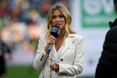 Diletta Leotta, journalist and tv presenter of DAZN Italia  during  italian soccer Serie A match Udinese Calcio vs Inter - FC Internazionale at the Friuli - Dacia Arena stadium in Udine, Italy, May 01, 2022 - Credit: Ettore Griffon