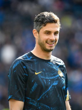 İtalya futbol takımı Serie A maçında Inter 'in Andrea Ranocchia portresi Udinese Calcio vs Inter - FC Internazionale at the Friuli - Dacia Arena stadyumu, Udine, İtalya, 1 Mayıs 2022 - Fotoğraf: Ettore Griffon