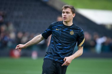 İtalya futbol takımı Serie A maçında Inter 'in Nicolo Barella portresi Udinese Calcio vs Inter - FC Internazionale at the Friuli - Dacia Arena stadyumu, Udine, İtalya - Fotoğraf: Ettore Griffon