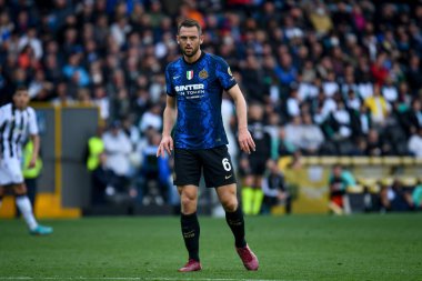İtalya futbol takımı Serie A maçında Inter 'in Stefan de Vrij portresi Udinese Calcio vs Inter - FC Internazionale at the Friuli - Dacia Arena stadyumu, Udine, İtalya - Fotoğraf: Ettore Griffon