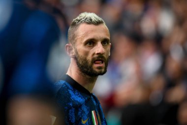 İtalya futbolu sırasındaki Marcelo Brozoviç portresi Serie A maçı sırasında Udinese Calcio vs Inter - FC Internazionale at the Friuli - Dacia Arena stadyumu, Udine, İtalya - Fotoğraf: Ettore Griffon