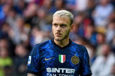 İtalya futbol takımı Serie A maçında Federico Dimarco 'nun portresi Udinese Calcio vs Inter - FC Internazionale at the Friuli - Dacia Arena stadyumu, Udine, İtalya, 1 Mayıs 2022 - Fotoğraf: Ettore Griffon