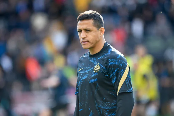 Retrato Alexis Sanchez Inter Durante Partida Série Futebol Italiano Udinese — Fotografia de Stock