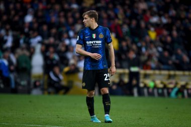 İtalya futbol takımı Serie A maçında Inter 'in Nicolo Barella portresi Udinese Calcio vs Inter - FC Internazionale at the Friuli - Dacia Arena stadyumu, Udine, İtalya - Fotoğraf: Ettore Griffon