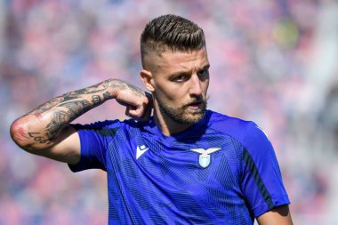 Lazio 'nun Sergej Milinkoviç-Saviç portresi İtalyan futbol takımı Serie A maçında Bologna FC' ye karşı SS Lazio (portreler arşivi) Bologna, İtalya 'daki Renato Dall' Ara stadyumunda, 3 Ekim 2021 - Fotoğraf: Ettore Griffon