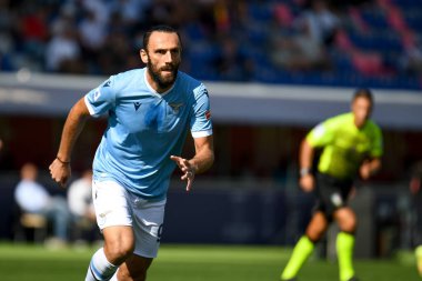 Lazio 'nun İtalya futbol takımı Serie A maçında Vedat Muriqi portresi Bologna FC' ye karşı SS Lazio (portreler arşivi) maçı Bologna, İtalya 'da Renato Dall' Ara stadyumunda, 3 Ekim 2021 - Fotoğraf: Ettore Griffon