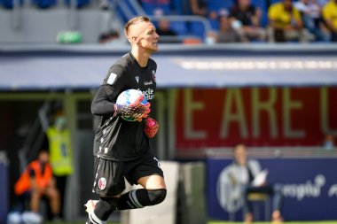 Bologna 'nın Lukasz Skorupski portresi İtalyan futbolu Serie A karşılaşması sırasında Bologna FC' ye karşı SS Lazio (portreler arşivi) Bologna, İtalya 'da bulunan Renato Dall' Ara stadyumunda, 3 Ekim 2021 - Fotoğraf: Ettore Griffon