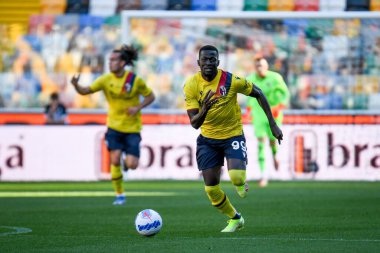 İtalyan futbol takımı Serie A 'da oynayan Bologna' lı Musa Barrow, Udinese Calcio ile Bologna FC (portreler) maçını 17 Ekim 2021 'de İtalya' nın Udine kentindeki Friuli - Dacia Arena stadyumunda yaptı.