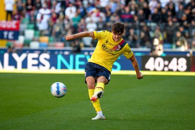 Bologna 'nın Aaron Hickey portresi İtalyan futbolu Serie A maçında Udinese Calcio vs Bologna FC (portreler arşivi) Friuli - Dacia Arena Stadyumu' nda 17 Ekim 2021 - Fotoğraf: Ettore Griffon