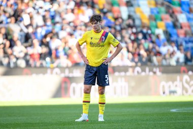 Bologna 'nın İtalyan futbolu Serie A maçında çekilen Aaron Hickey portresi Udinese Calcio vs Bologna FC (portreler arşivi) Udine, İtalya' daki Dacia Arena stadyumunda 17 Ekim 2021 - Fotoğraf: Ettore Griffon