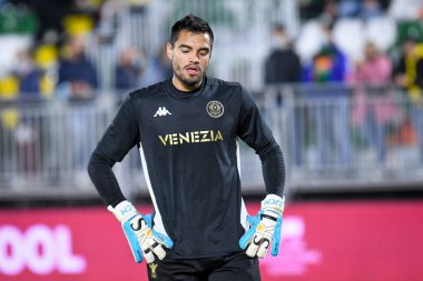 Venezia 'nın Sergio Romero portresi İtalyan futbolu Serie A maçında Venezia FC - ACF Fiorentina (portreler arşivi) maçı Venedik, İtalya' daki Pier Luigi Penzo stadyumunda, 18 Ekim 2021