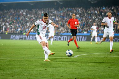 Macar Roland Sallai, İtalya 'nın Cesena kentindeki Dino Manuzzi stadyumunda oynanan UEFA Uluslar Ligi maçında (portreler) eylem halindeydi.