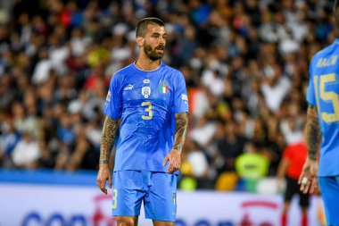 İtalya 'nın Leonardo Spinazzola portresi UEFA Uluslar Ligi maçında İtalya ile Macaristan arasındaki Dino Manuzzi stadyumunda çekildi.