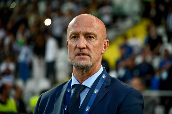 Entrenador Jefe Hungría Marco Rossi Retrato Durante Partido Fútbol Uefa —  Fotos de Stock