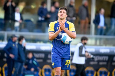 Verona 'nın Giovanni Simeone portresi İtalyan futbolu Serie A maçında Hellas Verona FC' ye karşı SS Lazio (portreler arşivi) maçı Verona, İtalya 'da Marcantonio Bentegodi stadyumunda, 24 Ekim 2021 - Fotoğraf: Ettore Griffon