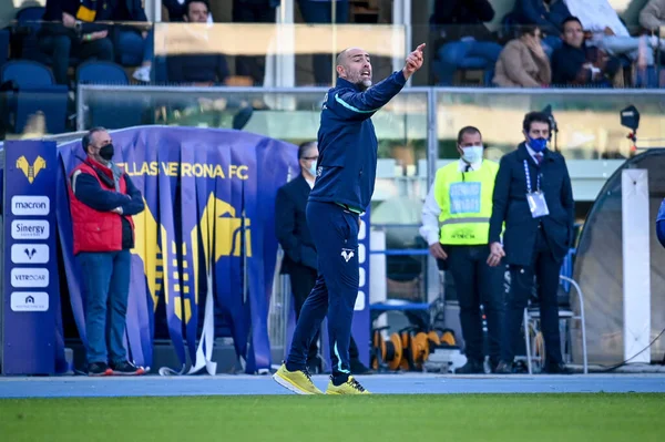 Verona Head Coach Igor Tudor Gestures Italian Soccer Serie Match — Stock Photo, Image