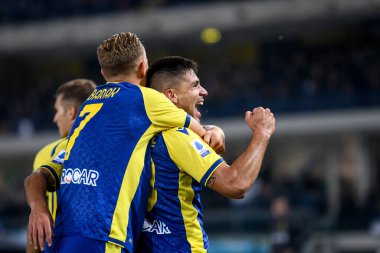 Giovanni Simeoni (Verona) celebrates after scoring a goal  during  italian soccer Serie A match Hellas Verona FC vs Juventus FC (portraits archive) at the Marcantonio Bentegodi stadium in Verona, Italy, October 30, 2021 - Credit: Ettore Griffon