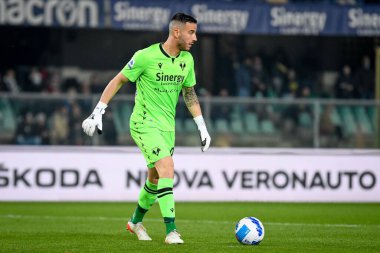 Lorenzo Montipo (Verona) portrait in action  during  italian soccer Serie A match Hellas Verona FC vs Juventus FC (portraits archive) at the Marcantonio Bentegodi stadium in Verona, Italy, October 30, 2021 - Credit: Ettore Griffon