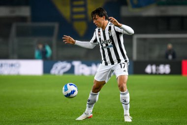 Luca Pellegrini (Juventus) portrait in action  during  italian soccer Serie A match Hellas Verona FC vs Juventus FC (portraits archive) at the Marcantonio Bentegodi stadium in Verona, Italy, October 30, 2021 - Credit: Ettore Griffon