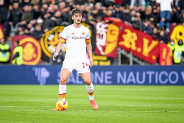 Roma's Marash Kumbulla portrait in action  during  italian soccer Serie A match Venezia FC vs AS Roma (portraits archive) at the Pier Luigi Penzo stadium in Venice, Italy, November 07, 2021 - Credit: Ettore Griffon