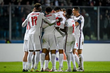 England team celebrating  during  FIFA World Cup Qatar 2022 World Cup qualifiers - San Marino vs England (portraits archive) at the San Marino stadium in San Marino, Republic of San Marino, November 15, 2021 - Credit: Ettore Griffon