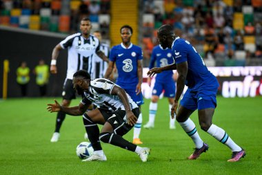 Udinese's Alex Guessand in action against Chelsea's Kalidou Koulibaly  during  friendly football match Udinese Calcio vs Chelsea FC at the Friuli - Dacia Arena stadium in Udine, Italy, July 29, 2022 - Credit: Ettore Griffon