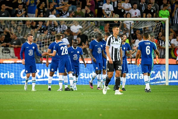 Chelsea Golo Kante Celebrates Scoring Goal Friendly Football Match Udinese — Stock Photo, Image