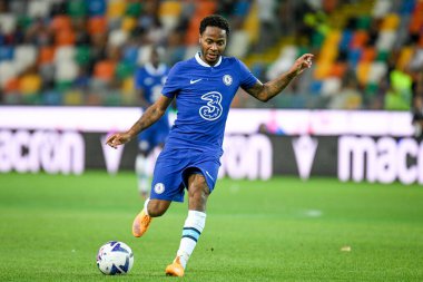 Chelsea's Raheem Sterling portrait in action  during  friendly football match Udinese Calcio vs Chelsea FC at the Friuli - Dacia Arena stadium in Udine, Italy, July 29, 2022 - Credit: Ettore Griffon