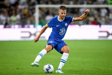 Chelsea's Cesar Azpilicueta portrait in action  during  friendly football match Udinese Calcio vs Chelsea FC at the Friuli - Dacia Arena stadium in Udine, Italy, July 29, 2022 - Credit: Ettore Griffon