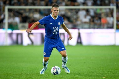 Chelsea's Cesar Azpilicueta portrait in action  during  friendly football match Udinese Calcio vs Chelsea FC at the Friuli - Dacia Arena stadium in Udine, Italy, July 29, 2022 - Credit: Ettore Griffon