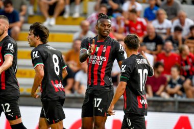 Milan's Rafael Leao celebrates after scoring a goal  during  friendly football match LR Vicenza vs AC Milan at the Romeo Menti stadium in Vicenza, Italy, August 06, 2022 - Credit: Ettore Griffon