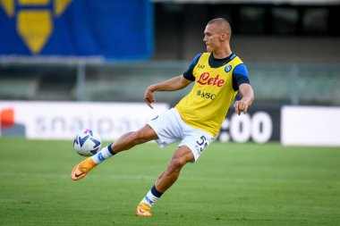 Napoli's Leo Skiri Ostigard portrait in action  during  italian soccer Serie A match Hellas Verona FC vs SSC Napoli at the Marcantonio Bentegodi stadium in Verona, Italy, August 15, 2022 - Credit: Ettore Griffon