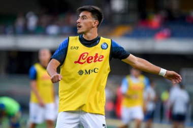 Napoli's Eljif Elmas portrait  during  italian soccer Serie A match Hellas Verona FC vs SSC Napoli at the Marcantonio Bentegodi stadium in Verona, Italy, August 15, 2022 - Credit: Ettore Griffon
