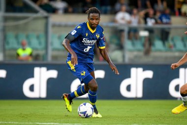 Verona's Adrien Tameze portrait in action  during  italian soccer Serie A match Hellas Verona FC vs SSC Napoli at the Marcantonio Bentegodi stadium in Verona, Italy, August 15, 2022 - Credit: Ettore Griffon