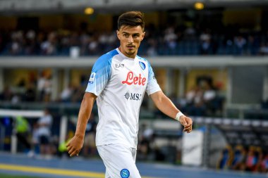 Napoli's Eljif Elmas portrait  during  italian soccer Serie A match Hellas Verona FC vs SSC Napoli at the Marcantonio Bentegodi stadium in Verona, Italy, August 15, 2022 - Credit: Ettore Griffon