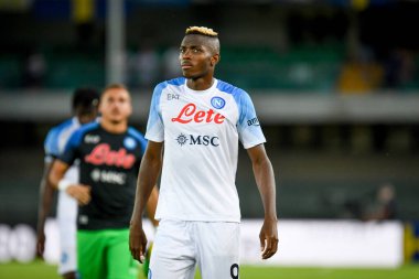 Napoli's Victor Osimhen portrait  during  italian soccer Serie A match Hellas Verona FC vs SSC Napoli at the Marcantonio Bentegodi stadium in Verona, Italy, August 15, 2022 - Credit: Ettore Griffon