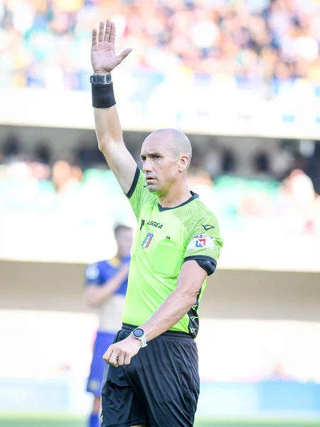 Referee Michele Fabbri Italian Soccer Serie Match Hellas Verona Ssc — Zdjęcie stockowe