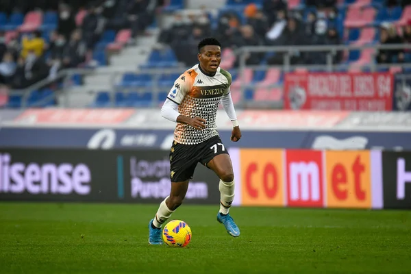 Venezia's David Okereke Portrait in action  during  italian soccer Serie A match Bologna FC vs Venezia FC (portraits archive) at the Renato Dall'Ara stadium in Bologna, Italy, November 21, 2021 - Credit: Ettore Griffon