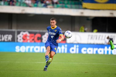 Verona's Diego Coppola portrait in action  during  italian soccer Serie A match Hellas Verona FC vs Atalanta BC at the Marcantonio Bentegodi stadium in Verona, Italy, August 28, 2022 - Credit: Ettore Griffon