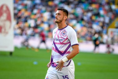 Fiorentina's Aleksa Terzic portrait  during  italian soccer Serie A match Udinese Calcio vs ACF Fiorentina at the Friuli - Dacia Arena stadium in Udine, Italy, August 31, 2022 - Credit: Ettore Griffon