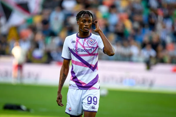 Fiorentina's Christian Kouame portrait  during  italian soccer Serie A match Udinese Calcio vs ACF Fiorentina at the Friuli - Dacia Arena stadium in Udine, Italy, August 31, 2022 - Credit: Ettore Griffon